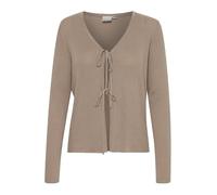 ICHI IHKALESSI Damen Strickjacke Cardigan mit Bindebändern Feinstrick Regular fit, Größe:M, Farbe:Fungi (171212)