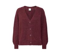 ICHI IHKAMARA Damen Strickjacke Cardigan mit Feinstrick Knöpfen leicht elastisch V-Auschnitt Regular fit, Größe:S, Farbe:Port Royale (191627)