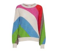 ICHI IHKAMARA Damen Strickpullover Feinstrick Pullover leicht elastisch Rippbündchen Oversize, Größe:M, Farbe:Multi Color (200681)