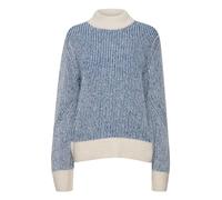 ICHI IHKamara Damen Strickpullover Pullover Feinstrickpullover mit hohem Rippkragen Rippbündchen Loose fit, Größe:S, Farbe:True Blue (194057)
