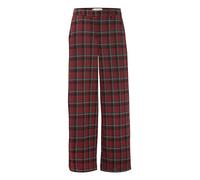 ICHI IHKATE CHECKO PA2 Damen Hose Stoffhose mit Stretch gerader Schnitt niedriger Bund, Größe:L, Farbe:Port Royale Checko Jaquard (202858)