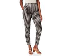 ICHI IHKATE CHECKY PA2 Damen Chino Hose Stoffhose mit Stretch schmaler Schnitt mit Elastikbund, Größe:L, Farbe:Black (194008)