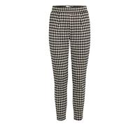 ICHI IHKATE CHECKY PA2 Damen Chino Hose Stoffhose mit Stretch schmaler Schnitt mit Elastikbund, Größe:M, Farbe:Black (194008)