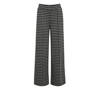 ICHI IHKATE CHECKY Wide PA Damen Hose Stoffhose mit Stretch weiter Schnitt mit Elastikbund