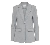 ICHI IHKATE Damen Blazer Jackenblazer Anzugsjacke mit 1-Knopf-Form Klapptaschen Reverskragen leicht elastisch Regular fit, Größe:XL, Farbe:Grey Melange (200318)