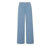 ICHI IHKATE Damen Hose Stoffhose Culotte-Hose mit Ziernähten seitlichen Reißverschluss Gemustert Regular fit, Größe:S, Farbe:Blue Mirage Flock Dot (203449)