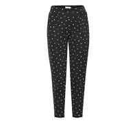 ICHI IHKATE Damen Hose Stoffhose mit Eingrifftaschen Gummizug Gemustert Regular fit, Größe:S, Farbe:Black Heart AOP (203261)
