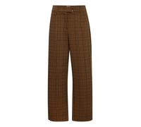 ICHI IHKate Damen Hose Stoffhose Pants gerader Schnitt mit Eingrifftaschen Gürtelschlaufen Loose fit, Größe:S, Farbe:Monk's Robe Check Jacquard (203791)