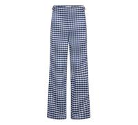 ICHI IHKATE Damen Hose Stoffhose Regular fit, Größe:L, Farbe:Medieval Blue Check (204151)