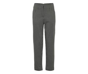 ICHI IHKate Damen Stoffhose Hose Pants mit Eingrifftaschen Reißverschluss Regular fit, Größe:L, Farbe:Black/Grey Houndstooth (203946)