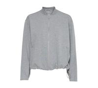 ICHI IHKate Damen Übergangsjacke Jacke Zip-Jacke mit Gummizug Reißverschluss Loose fit, Größe:XL, Farbe:Light Grey Melange (200317)