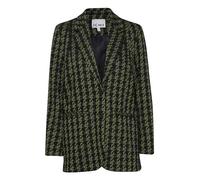ICHI IHKATE Houndstooth Oversize BL Damen Blazer Jackenblazer 59% Polyester, 39% Viskose, 2% Elasthan Loose fit, Größe:M, Farbe:Parrot Green Houndstooth (202720)