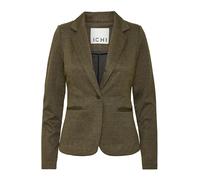 ICHI IHKATE Jacquard Damen Blazer Jackenklazer mit Reverskragen Paspeltaschen V-Ausschnitt 1-Knopf-Form leicht elastisch Slim fit, Größe:M, Farbe:Black/Lizard Herringbone (203618)