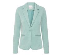 ICHI IHKATE Jacquard Damen Blazer Jackenklazer mit Reverskragen Paspeltaschen V-Ausschnitt 1-Knopf-Form leicht elastisch Slim fit, Größe:S, Farbe:Beryl Green/Almond Herringbone (204260)