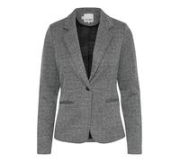 ICHI IHKATE Jacquard Damen Blazer Jackenklazer mit Reverskragen Paspeltaschen V-Ausschnitt 1-Knopf-Form leicht elastisch Slim fit, Größe:L, Farbe:Black/White Herringbone (203523)
