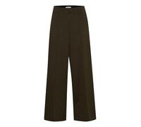 ICHI IHKATE Jacquard Damen Hose Stoffhose Culotte-Hose mit Reißverschluss Ziernähten Fischgratmuster Paspeltaschen Regular fit, Größe:XS, Farbe:Black/Lizard Herringbone (203618)
