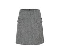 ICHI IHKATE Jacquard Damen Rock A-Linie-Rock Minirock mit Reißverschluss A-Form Außentaschen, Größe:XS, Farbe:Black/White Herringbone (203523)