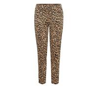 Ichi IHKATE LEOPARD JACQUARD PA Damen Stoffhose Hose 80% Polyester, 18% Viskose, 2% Elasthan regular fit, Größe:XL, Farbe:Natural Leo Jacquard (202923)