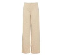 ICHI IHKATE Leopard Jacquard Wide PA Damen Stoffhose Hose 80% Polyester, 18% Viskose, 2% Elasthan Regular fit, Größe:L, Farbe:Doeskin (151308)