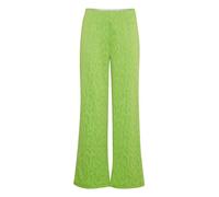 ICHI IHKATE Leopard Jacquard Wide PA Damen Stoffhose Hose 80% Polyester, 18% Viskose, 2% Elasthan Regular fit, Größe:L, Farbe:Greenery Leo Jacquard (202801)