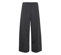 ICHI IHKATE PA7 Damen Hose Stoffhose mit Stretch weiter Schnitt mit Reißverschluss am Elastikbund, Größe:L, Farbe:Dark Grey Melange (200319)