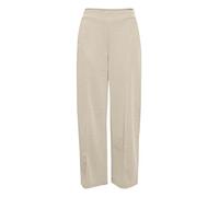 ICHI IHKATE Pique PA3 Damen Hose Stoffhose mit Stretch Elastikbund weiter Schnitt, Größe:S, Farbe:Doeskin (151308)