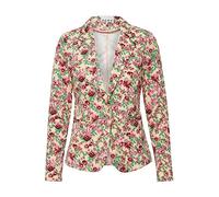 ICHI IHKATE PRINT BL14 Damen Blazer Kurzblazer Jacke gemusterter Ein-Knopf-Blazer mit Stretch und Reverskragen, Größe:XS, Farbe:Structured Flower Mix1 (201850)