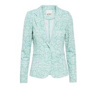 ICHI IHKATE Print BL19 Damen Blazer Jackenblazer mit 1-Knopf-Form Revervskragen Paspeltaschen Regular fit, Größe:XS, Farbe:Nile Blue Ikat AOP (203045)