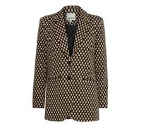 ICHI IHKATE Print Oversize BL Damen Blazer Jackenblazer 74% Polyester, 22% Viskose, 4% Elasthan Loose fit, Größe:M, Farbe:Doeskin Checks AOP (202764)