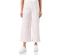 ICHI IHKATE Print Wide PA3 Damen Hose Stoffhose mit Stretch Elastikbund weiter Schnitt Crop-Länge, Größe:L, Farbe:Cloud Dancer Multi Stripe AOP (202016)