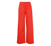 ICHI IHKATE SUS Long Wide PA2 Damen Hose Stoffhose mit Stretch hoher Elastikbund weiter Schnitt, Größe:XL, Farbe:Poppy Red (171664)
