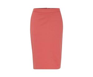 ICHI IHKATE SUS OFFICE SK Damen Kurzer Rock Midi-Pencilskirt mit Schlitz Stretch Slim-Fit, Größe:M, Farbe:Mineral Red (171537)