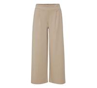 ICHI IHKATE SUS WIDE PA Damen Hose Stoffhose mit Stretch gerader Schnitt Elastikbund Crop Länge, Größe:XXL, Farbe:Doeskin (151308)