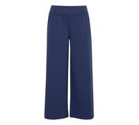 ICHI IHKATE SUS Wide PA Damen Hose Stoffhose mit Stretch gerader Schnitt Elastikbund Crop Länge, Größe:XS, Farbe:Medieval Blue (193933)