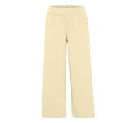 ICHI IHKATE SUS WIDE PA Damen Hose Stoffhose mit Stretch gerader Schnitt Elastikbund Crop Länge, Größe:XL, Farbe:French Vanilla (120722)