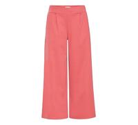 ICHI IHKATE SUS Wide PA Damen Hose Stoffhose mit Stretch gerader Schnitt Elastikbund Crop Länge, Größe:XXL, Farbe:Holly Berry (171633)