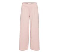 ICHI IHKATE SUS WIDE PA Damen Hose Stoffhose mit Stretch gerader Schnitt Elastikbund Crop Länge, Größe:XL, Farbe:Rose Smoke (141506)