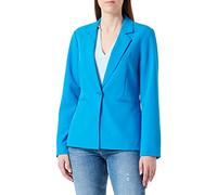 ICHI IHLEXI BL Damen Blazer Kurzblazer Jacke Ein-Knopf-Blazer mit Stretch und Reverskragen, Größe:38, Farbe:Indigo Bunting (184250)