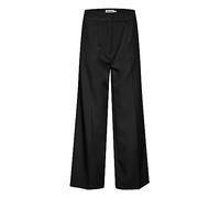 ICHI IHLEXI PA5 Damen Hose Stoffhose mit Stretch weiter Schnitt Crop Länge, Größe:38, Farbe:Black (194008)