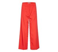 ICHI IHLEXI PA5 Damen Hose Stoffhose mit Stretch weiter Schnitt Crop Länge, Größe:38, Farbe:Poppy Red (171664)