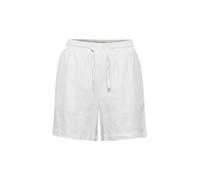 ICHI IHLINO Damen Shorts aus Leinenmix Kurze Hose Bermuda mit Eingrifftaschen Bindeband Loose fit, Größe:38, Farbe:Cloud Dancer (114201)