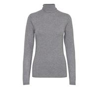 ICHI IHMAFA Damen Strickpullover Rollkragenpullover Pullover mit Rollkragen Rippbündchen Feinstrick Slim fit, Größe:M, Farbe:Grey Melange (10020)