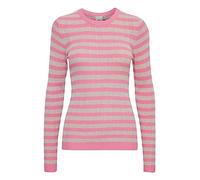 ICHI IHMAFA LS7 Damen T-Shirt Kurzarm Shirt gestreifter Strickpullover mit Rundhalsausschnitt Slim-fit, Größe:L, Farbe:Chateau Rose (172120)