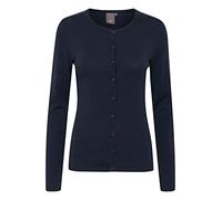 ICHI IHMAFA Round CA Damen Strickjacke Feinstrick Cardigan Strickcardigan Feinstrickjacke mit Knopfleiste Slim-Fit, Größe:2XL, Farbe:Total Eclipse (14044)