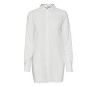 Ichi IHMAIN Damen Langarmbluse Hemd Langes Shirt mit Hemdblusenkragen relaxed fit, Größe:34, Farbe:Cloud Dancer (114201)