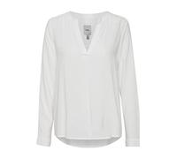 ICHI IHMAIN LS2 Damen lange Bluse Langarm Basicbluse aus reiner Viskose Nachhaltige zertifizierte EcoVero Viskose V-Ausschnitt Regular Fit, Größe:38, Farbe:Cloud Dancer (114201)