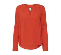 ICHI IHMAIN LS2 Damen lange Bluse Langarm Basicbluse aus reiner Viskose Nachhaltige zertifizierte EcoVero Viskose V-Ausschnitt Regular Fit, Größe:40, Farbe:Pureed Pumpkin (171449)