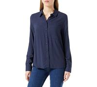 ICHI IHMAIN SH Damen Lange Bluse Langarm Basicbluse aus Reiner Viskose Nachhaltige zertifizierte EcoVero Viskose Hemdkragen Regular Fit, Größe:40, Farbe:Total Eclipse (194010)