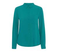 ICHI IHMAIN SH Damen Lange Bluse Langarm Basicbluse aus Reiner Viskose Nachhaltige zertifizierte EcoVero Viskose Hemdkragen Regular Fit, Größe:36, Farbe:Quetzal Green (185025)