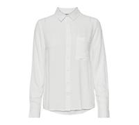 ICHI IHMAIN SH Damen Lange Bluse Langarm Basicbluse aus Reiner Viskose Nachhaltige zertifizierte EcoVero Viskose Hemdkragen Regular Fit, Größe:38, Farbe:Cloud Dancer (114201)